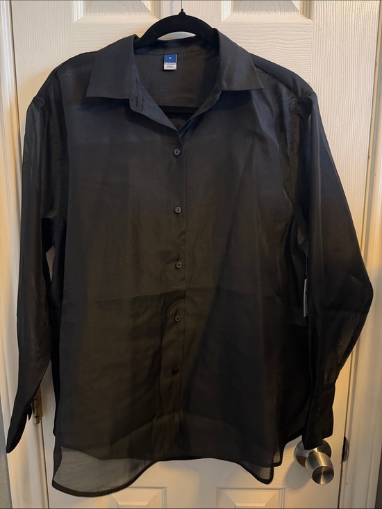 Old navy Tops - Old Navy Women's Black Sheer Button-Down Shirt